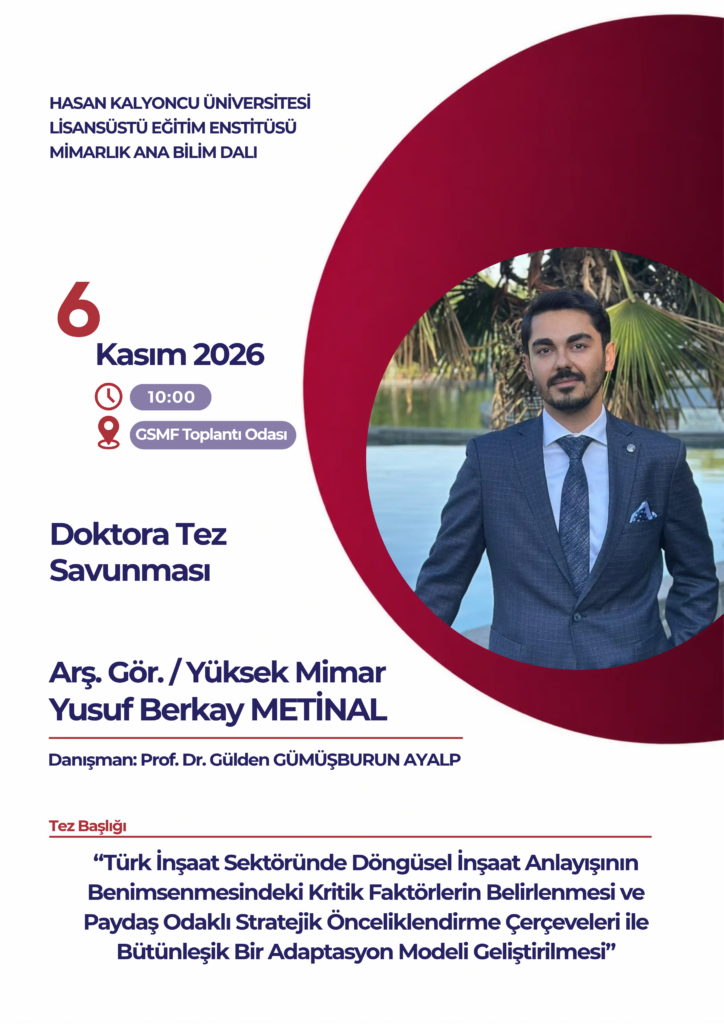 Doktora Tez Savunması - Arş. Gör. Yusuf Berkay METİNAL